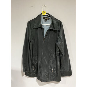Woman’s Axara Ny Size Large Black Zip Up Lined Polyurethane Nylon Jacket